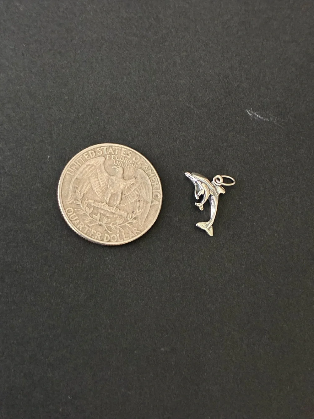 925 Silver Dolphin Pendant Charm - Polished Silver Finish